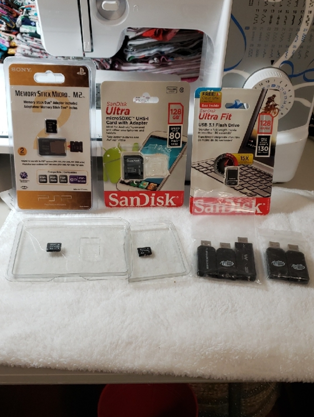 7 For All Mankind Black and White Memory Card and USB Drive Assortment